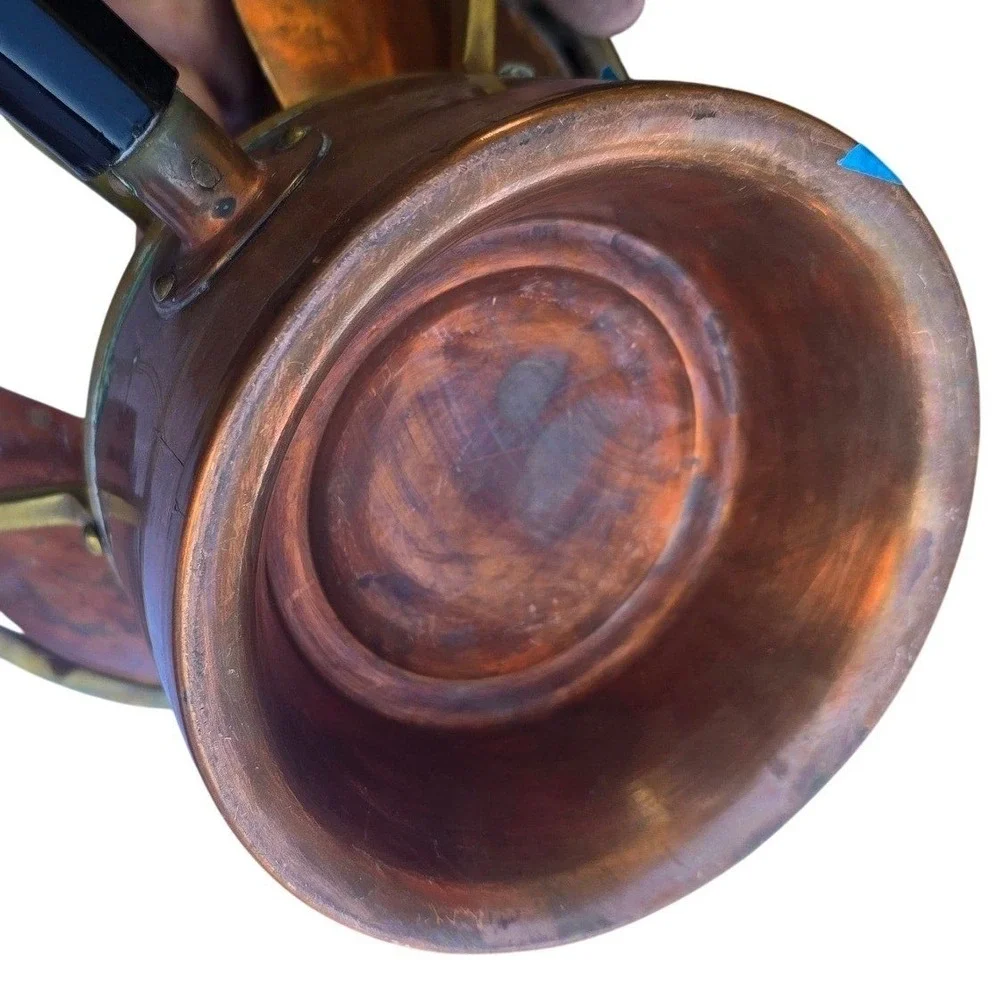 Antique Copper Brass Chafing Dish Food Warmer Funnel Handle Patina Steampunk